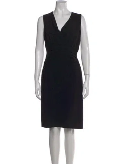 Pre-owned Max Mara Cowl Neck Knee-length Dress In Black