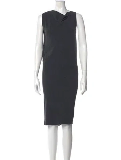 Pre-owned Max Mara Cowl Neck Knee-length Dress In Gray