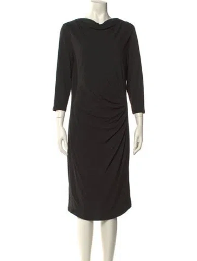Pre-owned Max Mara Cowl Neck Knee-length Dress In Gray