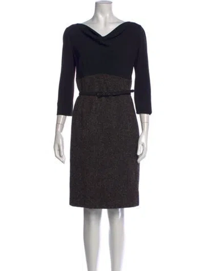 Pre-owned Max Mara Cowl Neck Knee-length Dress In Grey