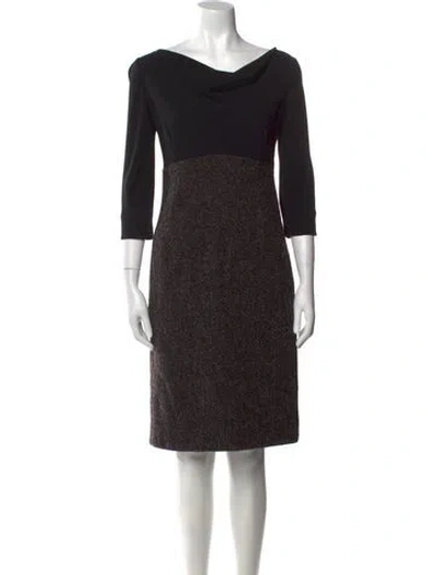 Pre-owned Max Mara Cowl Neck Knee-length Dress W/ Tags In Gray