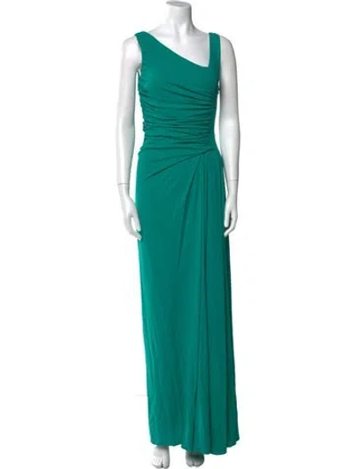 Pre-owned Max Mara Cowl Neck Long Dress In Green