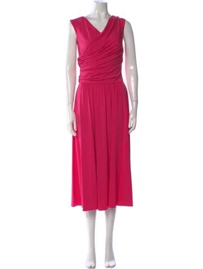 Pre-owned Max Mara Cowl Neck Long Dress In Pink