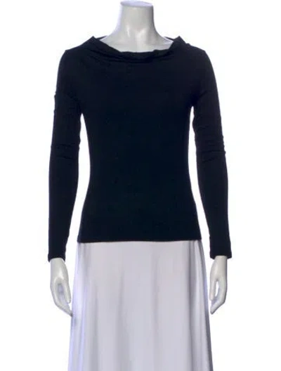Pre-owned Max Mara Cowl Neck Long Sleeve Top In Black