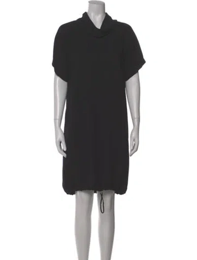 Pre-owned Max Mara Cowl Neck Midi Length Dress In Black