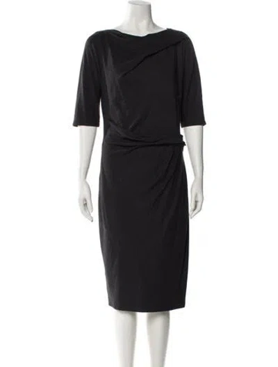 Pre-owned Max Mara Cowl Neck Midi Length Dress In Blue