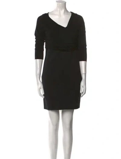 Pre-owned Max Mara Cowl Neck Mini Dress In Black