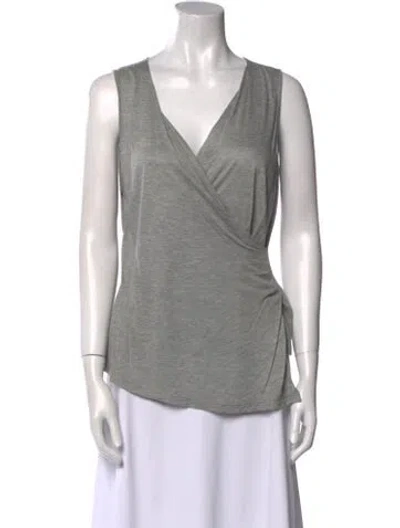 Pre-owned Max Mara Cowl Neck Sleeveless Top In Gray