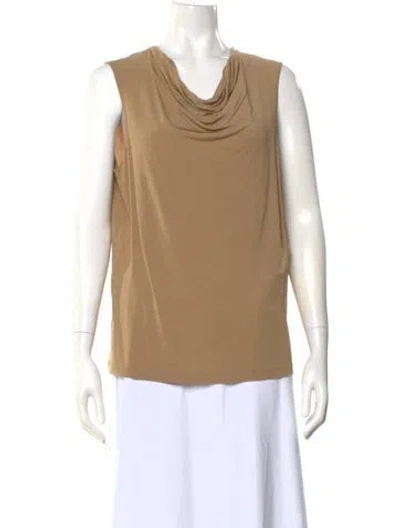 Pre-owned Max Mara Cowl Neck Sleeveless Top In Neutral