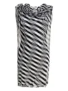 Max Mara Cowl-neck Striped Dress In Black