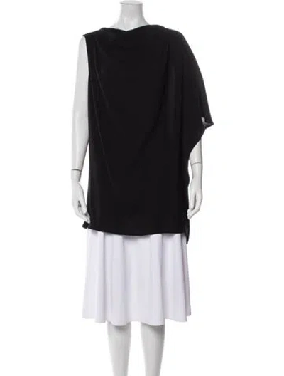 Pre-owned Max Mara Cowl Neck Three-quarter Sleeve Tunic In Blue