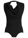 Max Mara Cowl-neck Bodysuit In Black