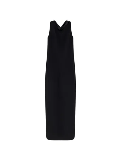 Max Mara Cowl Sleeveless Dress In Black