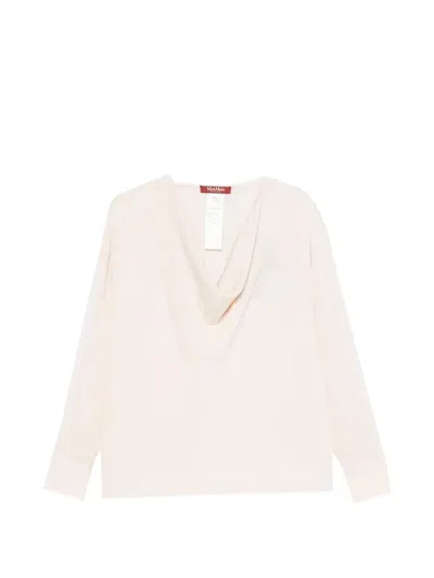 Max Mara Cowl-neck Long-sleeve Blouse In Animal Print