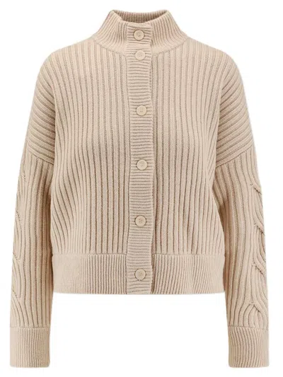 Max Mara Cozy Cardigan For Winter In Sand