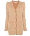 Max Mara Cashmere-wool Blend Villar Cardigan With Sequin Motif In Neutral