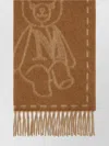 Max Mara Cozy Teddy Bear Patterned Fringed Scarf In Brown