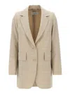 Max Mara Longline Textured Wool Jacket With Rear Vents
