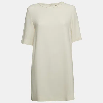 Pre-owned Max Mara Cream Stretch Crepe Blouse L