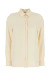 Max Mara Cream Stretch Silk Avion Shirt