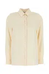 Max Mara Cream Stretch Silk Avion Shirt