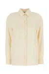 Max Mara Cream Stretch Silk Avion Shirt In White