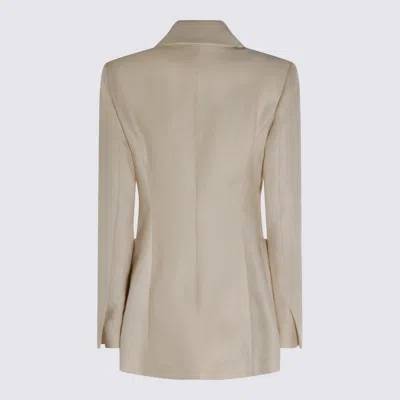 Max Mara Cream Volonta Linen Blazer In Pattern