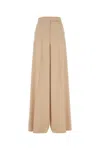 Max Mara Cream Wool Ninfa Wide-leg Pant In Beige
