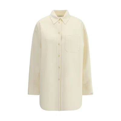 Max Mara Cream Wool Shirt In Yellow