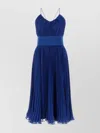 Max Mara Crepe Clarino Dress Spaghetti Straps In Blue