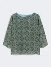 Max Mara Crepe De Chine Crew-neck Blouse In Green