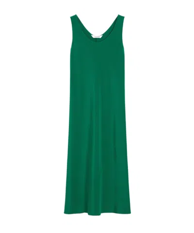 Max Mara Crêpe De Chine Dress In Green