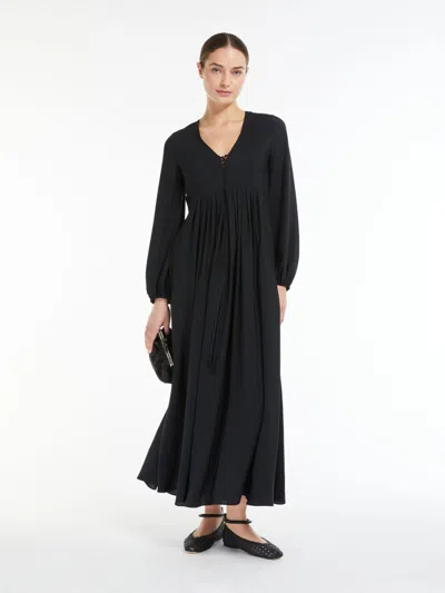 Max Mara Crepe De Chine Dress In Black