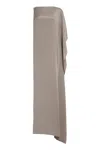 Max Mara Grey Draped Silk Gown For Women In Grey