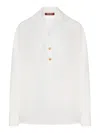 Max Mara Studio Long-sleeve Silk Polo In White
