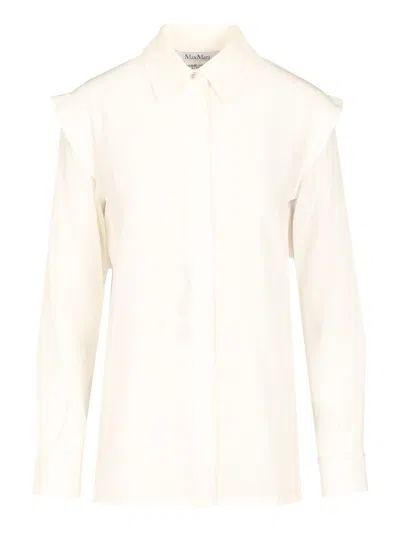 Max Mara Crêpe De Chine Shirt Shirts White In Neutral
