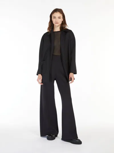 Max Mara Crepe Jersey And Lurex T-shirt In Black