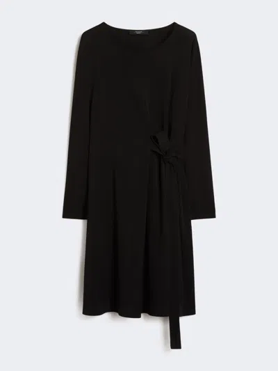 Max Mara Crepe Jersey Dress In Black