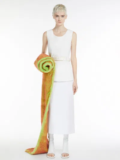 Max Mara Crepe Jersey Sleeveless Top In White