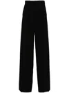 Max Mara Pleated Velvet Trousers In Black