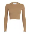 Max Mara Arcella Stretch Viscose Crepe Rib Top In Brown