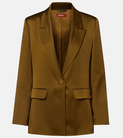Max Mara Crêpe Satin Blazer In Brown
