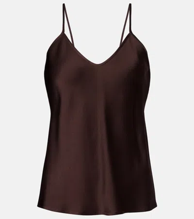 Max Mara Crêpe Satin Camisole In Brown