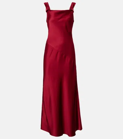 Max Mara Crêpe Satin Maxi Dress In Red