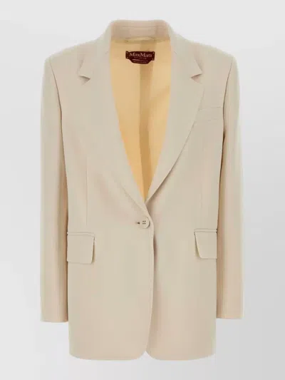 Max Mara Crepe Single-breasted Blazer In Neutral
