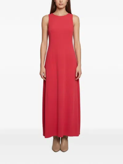 Pre-owned Max Mara Crepe Sleeveless Maxi Dress In Red