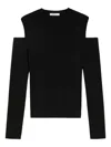 Max Mara Fitted Black Top With Shoulder Cut-outs