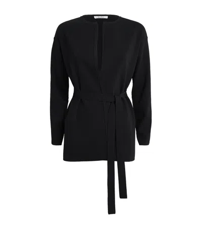 Max Mara Crepe Tie Cardigancardigan In Black