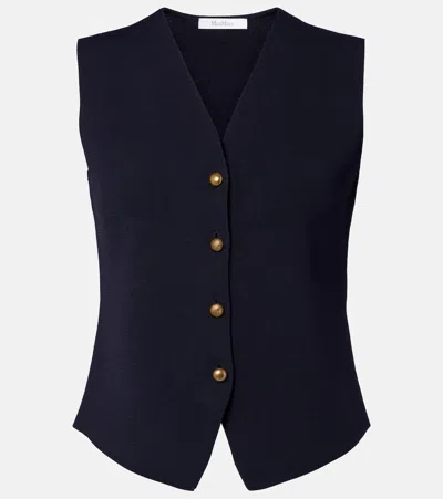Max Mara Crêpe Vest In Black