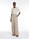 Max Mara Bonn Mid-rise Palazzo Pants In Beige